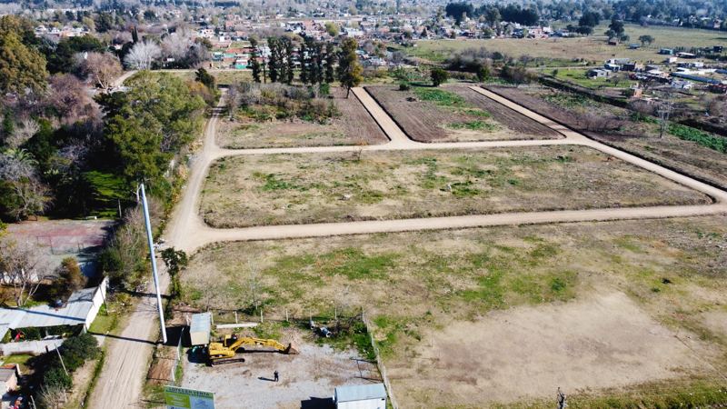 Vista aérea de Barrio Parque Garín con las calles trazadas